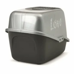 Savic Savic Kattenbak Nestor Impression Love Zwart / Zilver -Trixie Verkoopwinkel savic savic kattenbak nestor impression love zwart 2