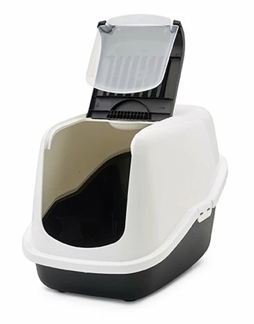 Savic Savic Kattenbak Nestor Wit / Zwart 2 Savic Savic Kattenbak Nestor Wit / Zwart - Afbeelding 2