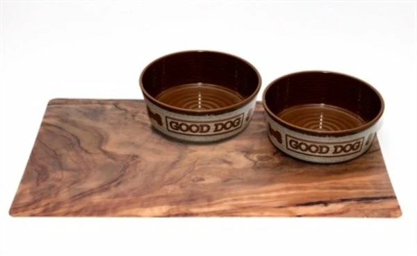 Tarhong Tarhong Good Dog Set 2 Voerbakken Taupe / Placemat Olive 1 Tarhong Tarhong Good Dog Set 2 Voerbakken Taupe / Placemat Olive