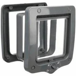 Trixie Trixie 4-weg Kattenluik Inclusief Tunnelstuk Grijs