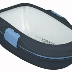 Trixie Trixie Berto Kattenbak Open Met Scheidingssyteem Donkergrijs/blauw