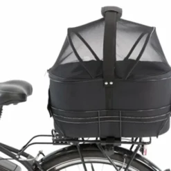 Trixie Trixie Fietsmand Achterop Zwart Met Kussen En Kap -Trixie Verkoopwinkel trixie trixie fietsmand achterop zwart met kussen 3