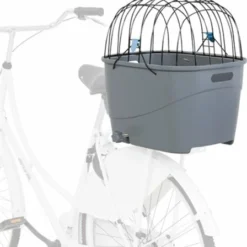 Trixie Trixie Fietsmand Voor Bagagedrager Met Draadkoepel Kunststof Grijs