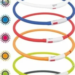 Trixie Trixie Halsband Usb Siliconen Lichtgevend Oplaadbaar Meerkleurig