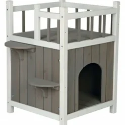 Trixie Trixie Kattenhuis Cat's Home Met Balkon Grijs / Wit