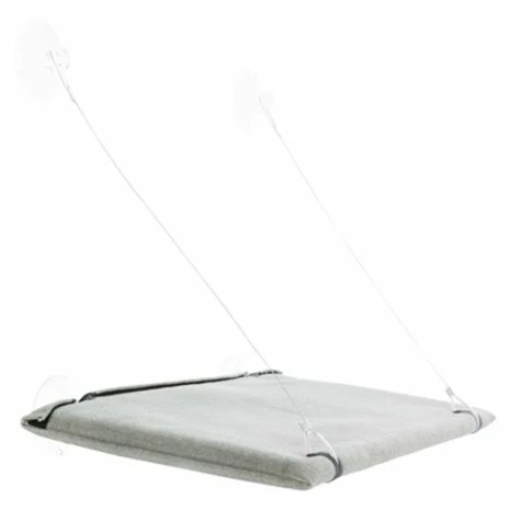 Trixie Trixie Kattenmand Hangmat Raam Velours Grijs 2 Trixie Trixie Kattenmand Hangmat Raam Velours Grijs - Afbeelding 2