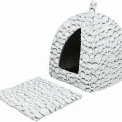 Trixie Trixie Kattenmand Iglo Mila Pluche Wit / Grijs 7 Trixie Trixie Kattenmand Iglo Mila Pluche Wit / Grijs -Trixie Verkoopwinkel trixie trixie kattenmand iglo mila pluche wit grij 2