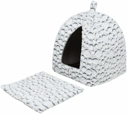 Trixie Trixie Kattenmand Iglo Mila Pluche Wit / Grijs 3 Trixie Trixie Kattenmand Iglo Mila Pluche Wit / Grijs - Afbeelding 3