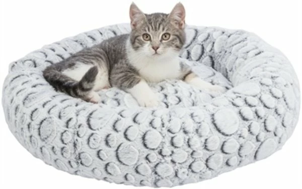 Trixie Trixie Kattenmand Mila Rond Pluche Wit / Grijs 3 Trixie Trixie Kattenmand Mila Rond Pluche Wit / Grijs - Afbeelding 3