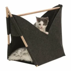 Trixie Trixie Kattenmand Tent Elise Met Kussen Vilt Antraciet -Trixie Verkoopwinkel trixie trixie kattenmand tent elise met kussen vil 3
