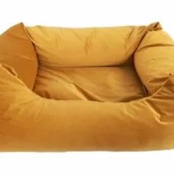 Woefwoef Madison Friends Hondenmand Velvet Geel